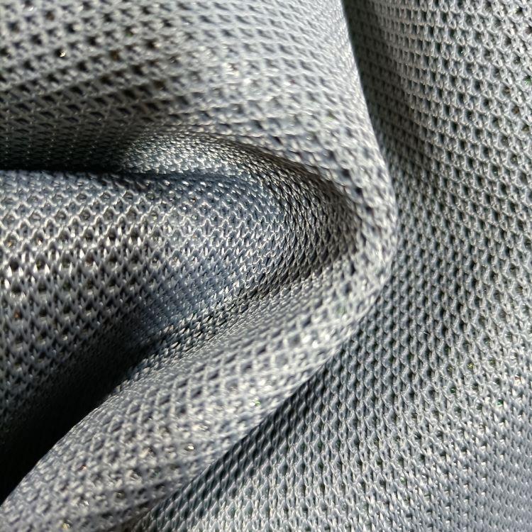 Custom Made Polyester Single Layer Mesh Fabric laminated with colored mesh  at the back